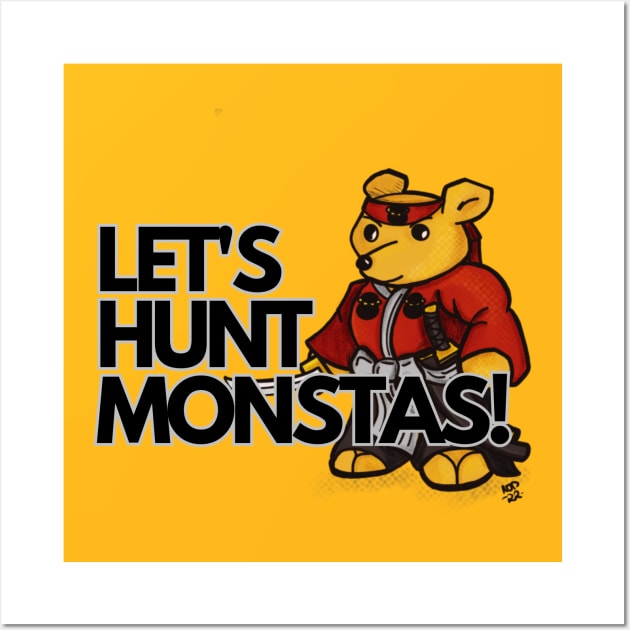 Let's Hunt Monsters - Winnie the Pooh Samurai Wall Art by Alt World Studios